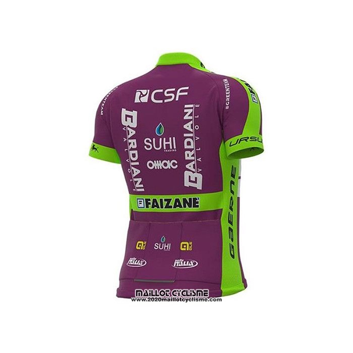 2020 Maillot Ciclismo Bardiani CSF Fuchsia Blanc Manches Courtes et Cuissard